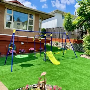 HONEY JOY 7-in-1 Outdoor Swing Set for Kids