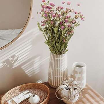 CISDUEO Dried Flower Pink Globe Amaranth Dried Flowers Bundles Natural Dried Flowers Bouquet for Wedding Table Vase Decor Boho DIY Wreath Floral Home Office Party Garden Decoration