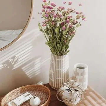 CISDUEO Dried Flower Pink Globe Amaranth Dried Flowers Bundles Natural Dried Flowers Bouquet for Wedding Table Vase Decor Boho DIY Wreath Floral Home Office Party Garden Decoration