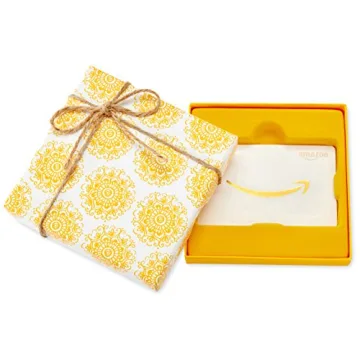 Amazon.com Gift Card in a Yellow Swirl Box