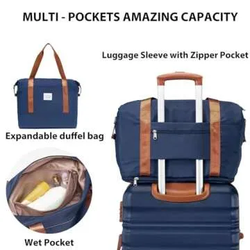 LONG VACATION 6-Piece Luggage Set with Spinner Wheels