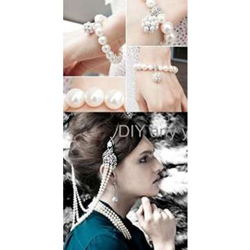 Ltvystore 82Feet/25Meter Length Roll Beige Pearl String Party Garland Wedding Centerpieces Bridal Bouquet Crafts Christmas Tree Decoration