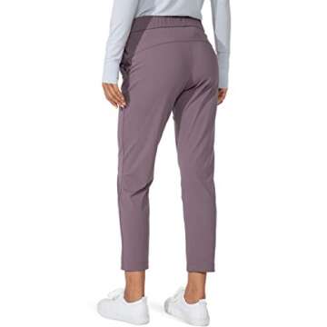 G Gradual Women's Pants with Deep Pockets 7/8 Stretch Sweatpants for Women Athletic, Golf, Lounge, Work (Dusty Purple, X-Small)