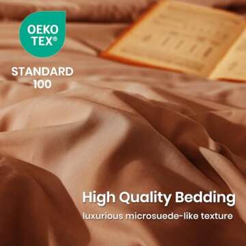 Burnt Orange Queen Size Comforter Sets, 3 Pieces Microsuede-Like Bedding Comforter Sets, Terracotta Queen Bedding Sets for All Seasons,1 Fluffy Comforter (90"x90") and 2 Pillowcases (20"x26"+2")