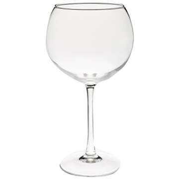 Amazon Basics Red Wine Balloon Glasses, 20-Ounce, Set of 4, Clear