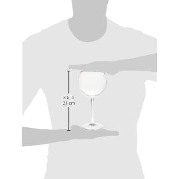 Amazon Basics Red Wine Balloon Glasses, 20-Ounce, Set of 4, Clear