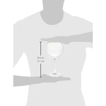 Amazon Basics Red Wine Balloon Glasses, 20-Ounce, Set of 4, Clear