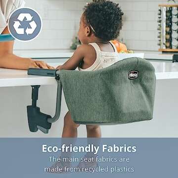 Chicco FastLock® Hook-On High Chair, Portable High Chair for Babies and Toddlers, Sets up in Seconds | Black/Black