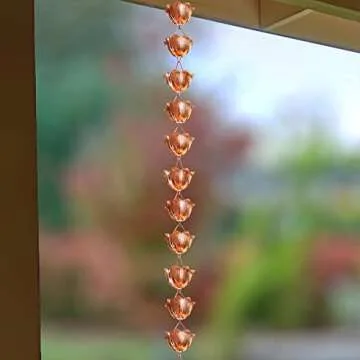 Elegant Copper Lotus Rain Chain for Stylish Outdoor Decor