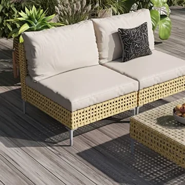 Grand Patio 3-Piece Wicker Sofa Set with Coffee Table