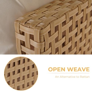 Grand Patio 3-Piece Wicker Sofa Set with Coffee Table