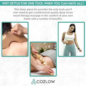 Transform Your Body with COZLOW 3-in-1 Wood Therapy Massage Tools