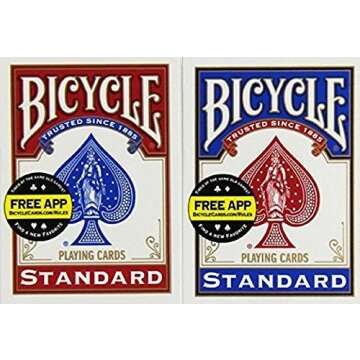 Bicycle Standard Index Playing Cards 1 Deck, Colors may Vary (Red or Blue)