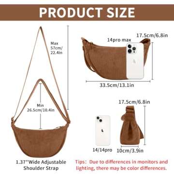 Corduroy Crossbody Bag for Stylish Everyday Use