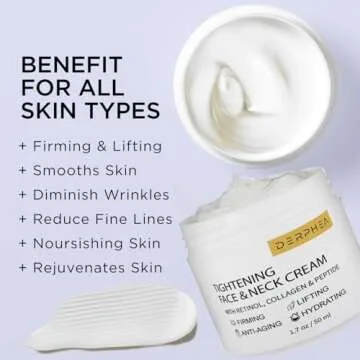 DERPHEA Neck Tightening Cream, Neck Cream, Face Firming Cream For Tightening & Firming Skin, Fine lines, Loose & Sagging Skin On Face, Neck, Or Other Skin Areas(1.7 OZ)