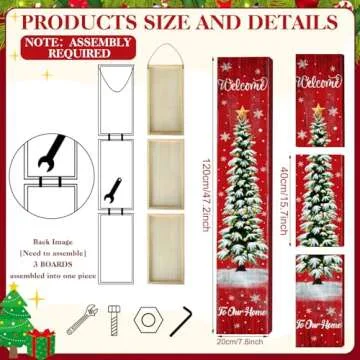 SmoothNovelty Christmas Porch Sign: Merry Christmas Wooden Outdoor Decor