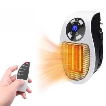 500W Portable Plug-in Heater with Thermostat & Overheat Protection