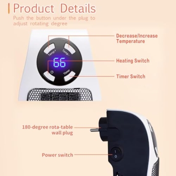 500W Portable Plug-in Electric Space Heater