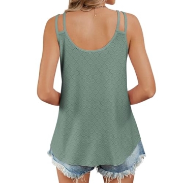 Stylish Summer Women's Tank Top with Eyelet Embroidery