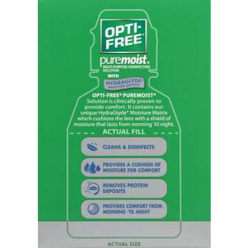 Opti-Free Puremoist Multi-Purpose Contact Lens Cleaning and Disinfecting Solution with Lens Case, 2 Fl Oz (Pack of 1)