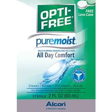 Opti-Free Puremoist Multi-Purpose Contact Lens Cleaning and Disinfecting Solution with Lens Case, 2 Fl Oz (Pack of 1)