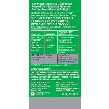 Opti-Free Puremoist Multi-Purpose Contact Lens Cleaning and Disinfecting Solution with Lens Case, 2 Fl Oz (Pack of 1)
