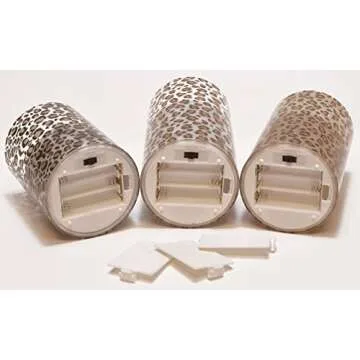 Wild Leopard Flameless LED Pillar Candles Set of 3