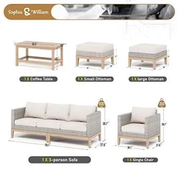 Sophia & William 5-Piece All-Weather Patio Furniture Set