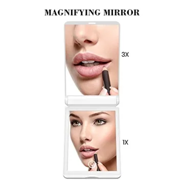 Lighted Travel Mirror with 1X/3X Magnification