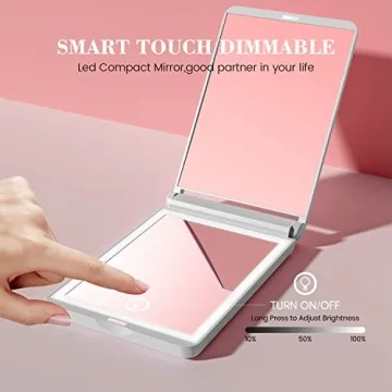 Lighted Travel Mirror with 1X/3X Magnification