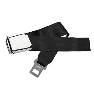 Adjustable Airplane Seat Belt Extender with Carry Case - Fits All of Airlines Except Southwest - E4 Safety Certified