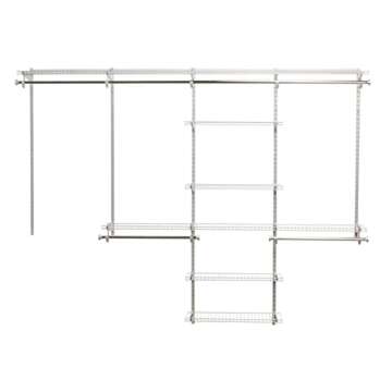 Rubbermaid Configurations Deluxe Custom Closet Kit, 4-8 Ft. Adjustable Metal Wire Shelving, Titanium...