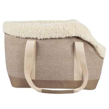 Sherpa Tan Luxe Tote Fashionable Pet Carrier Medium