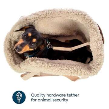 Sherpa Tan Luxe Tote Fashionable Pet Carrier Medium