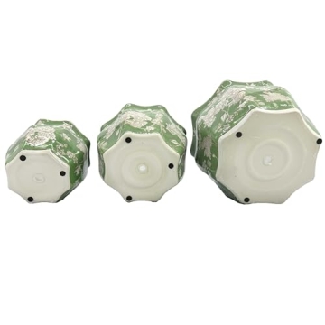 Galt International Fluted Ceramic Planter Set of 3