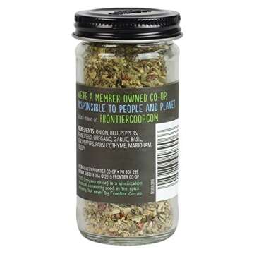Frontier Co-op Pizza Seasoning, 1.04-Ounce Jar, Featuring Bell Pepper, Fennel Seed & Oregano, Great on Pasta and Salads