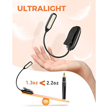 Portable LED Book Light with Adjustable Brightness and Color