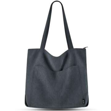 Prite Corduroy Tote Bag - Spacious and Stylish for Women