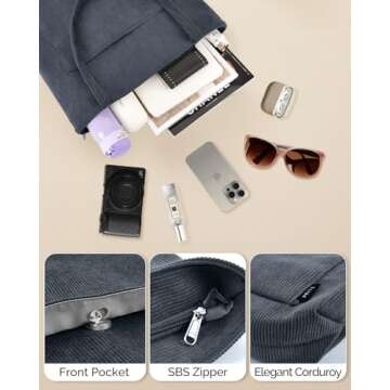 Prite Corduroy Tote Bag - Spacious and Stylish for Women