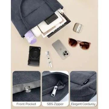 Prite Corduroy Tote Bag - Spacious and Stylish for Women