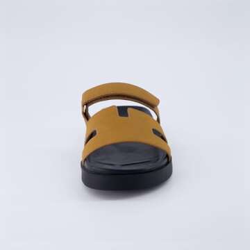 CUSHIONAIRE Women's Lotto footbed sandal with +Comfort, Wide Widths Available, Whiskey Vegan Suede 6.5