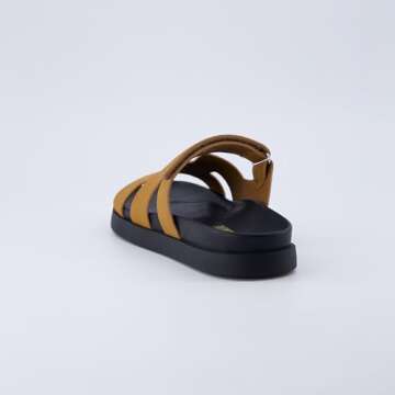 CUSHIONAIRE Women's Lotto footbed sandal with +Comfort, Wide Widths Available, Whiskey Vegan Suede 6.5