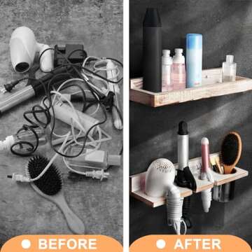 FANGSUN Wall Mount Hair Tool Organizer for All Hair Tools