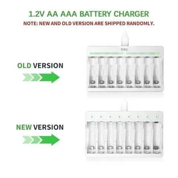 EBL 8 Bay AA AAA Battery Charger - Fast USB Charging & Smart Features