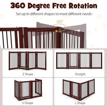 Giantex Wooden Pet Gate with Door - Safety and Style