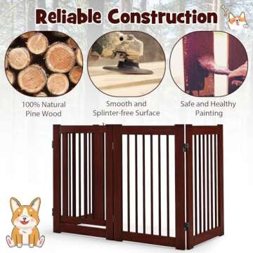 Giantex Wooden Pet Gate with Door - Safety and Style