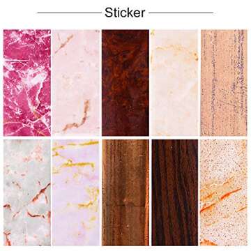 Major Dijit Colorful Marble Shining Design Nail Foil Set Starry Sky Adhesive Wraps Transfer Paper Nail Art Decal (Marble -02)