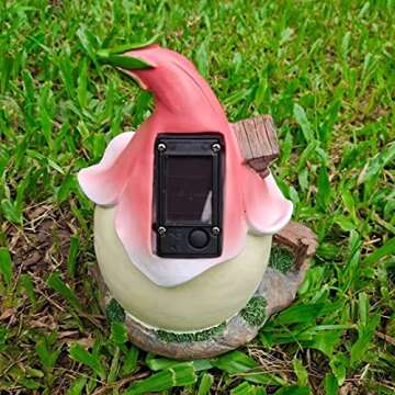 Premium Mushroom Decor, Fairy Garden House Statue for Garden Decor, Outdoor Fairy House Figurine with Solar Lights, Polyresin Garden Figurines for Outdoor, Patio, Lawn, Yard Decor and Decoration