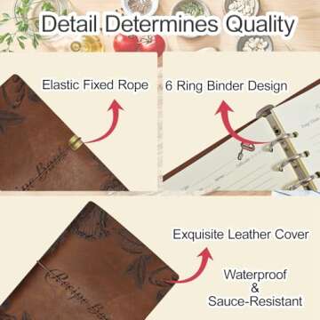GoShambar Blank Recipe Book To Write In Your Own Recipes, Leather Recipe Notebook, Recipe Journal Hold 150 Recipes(Long Recipes & Short Recipes) (Brown)