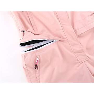 YEEFINE Women's Ski Suit One Piece Snowsuits Jumpsuits Winter Snowboard Suits Waterproof Ski Jacket and Pants Outdoor Overalls(Pink, M)